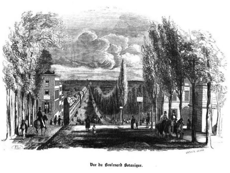 Boulevard du Jardin Botanique vers 1840